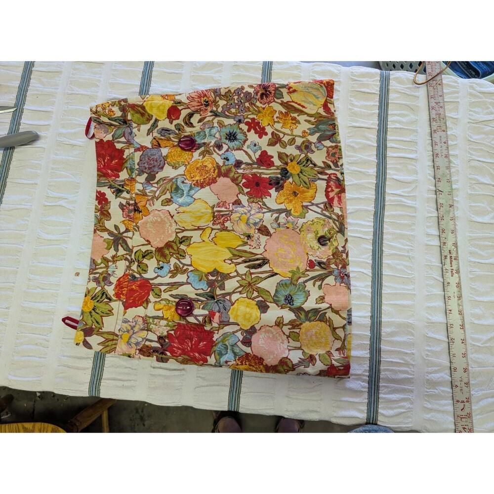 Anthropologie Elevenses Corduroy Skirt Women's Floral Size 12 Pockets